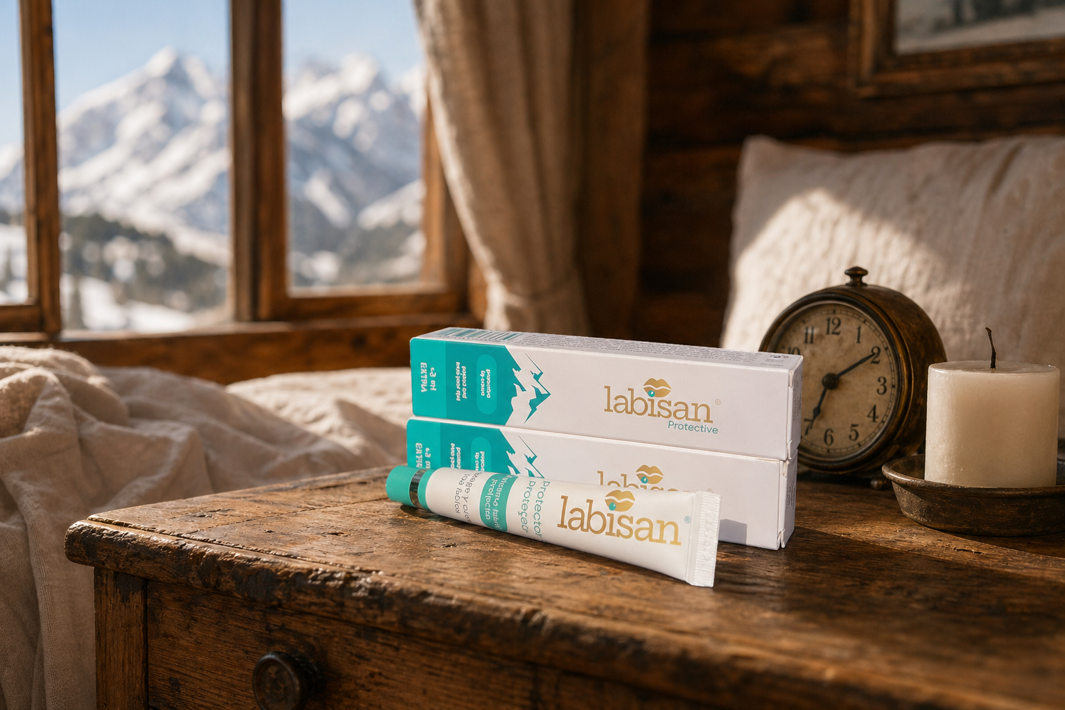Labisan on Austrian alpine cabin nightstand
